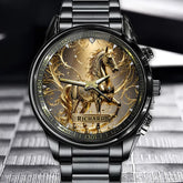 Personalized Name Golden Stallion Watch - Ride the Golden Horse of Time
